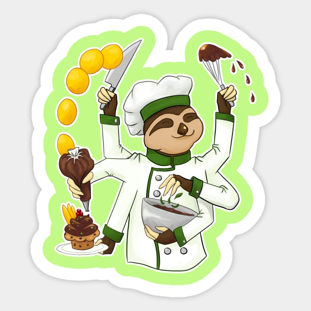 COMMISSIONS | Chef sloth Sticker by hisameartwork